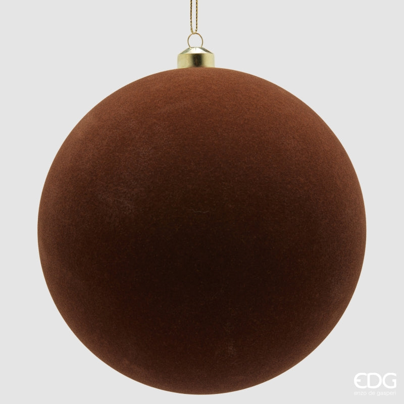 EDG Enzo De Gasperi Weihnachtskugeln aus Samt Brown Mix Ø20 cm – Set 3 Stk.