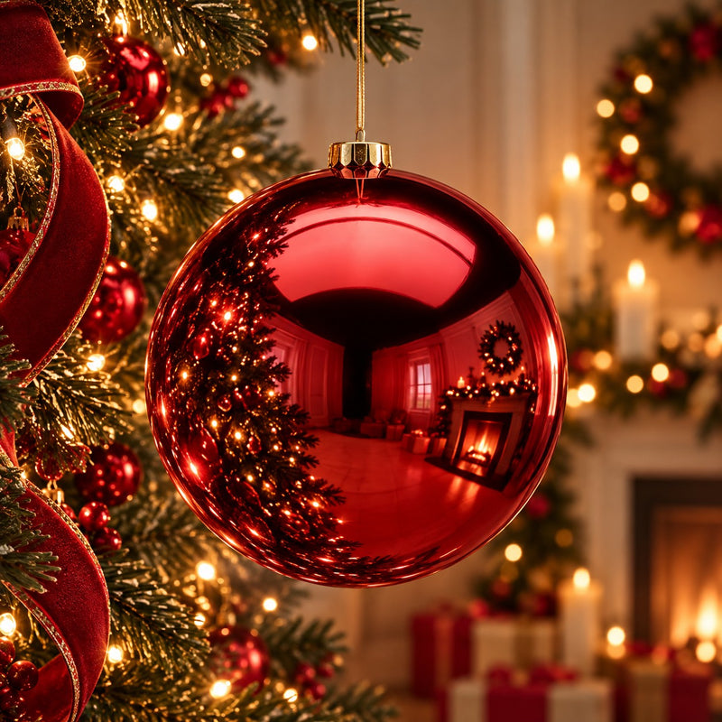 EDG Enzo De Gasperi Weihnachtskugel Glänzend Bordeauxrot Ø20 cm – Weihnachtsdekoration