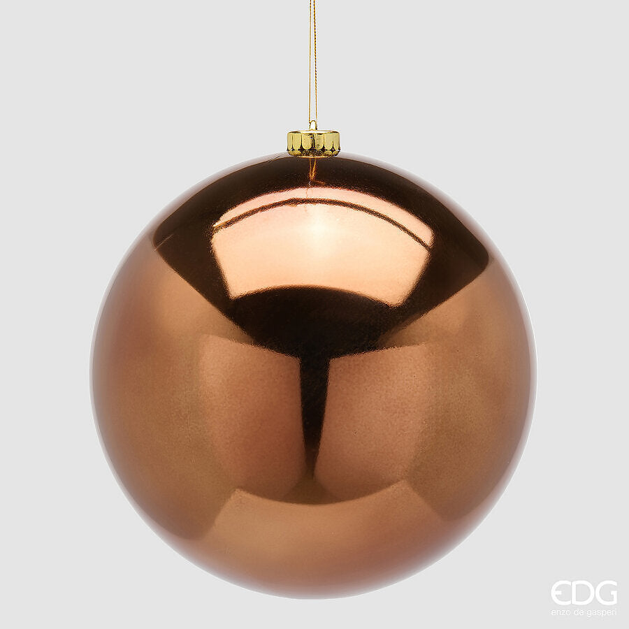 EDG Enzo De Gasperi Christbaumkugel glänzend Braun Ø20 cm – Weihnachtsdeko