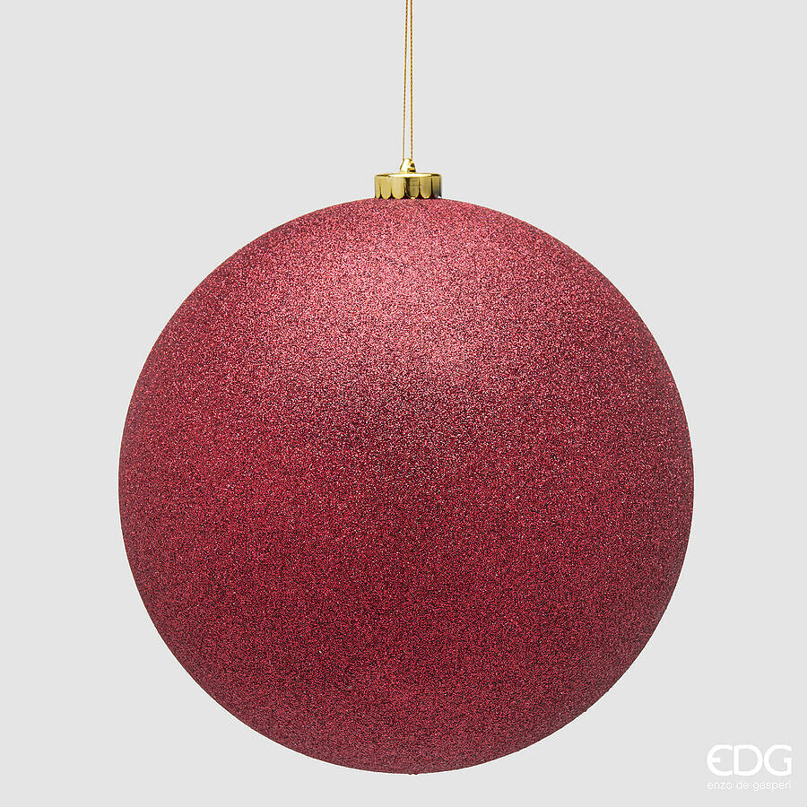 EDG Enzo De Gasperi Weihnachtskugel Glitter Burgunderrot Ø20 cm – Weihnachtsdeko