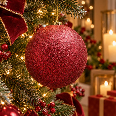 EDG Enzo De Gasperi Christbaumkugel Glitter Burgundy Ø25 cm – Weihnachtsdeko