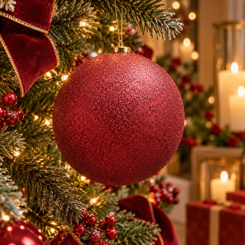 EDG Enzo De Gasperi Christbaumkugel Glitter Burgundy Ø25 cm – Weihnachtsdeko