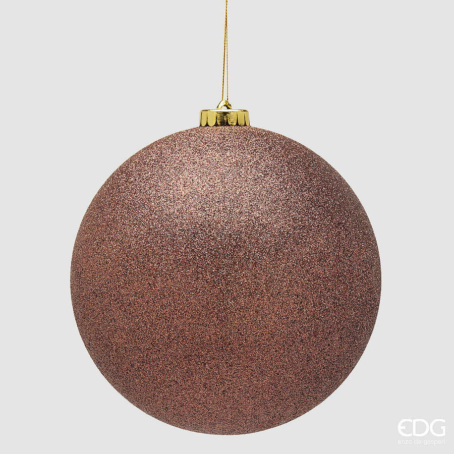 EDG Enzo De Gasperi Weihnachtskugel Glitter Braun Ø15 cm – Weihnachtsdeko