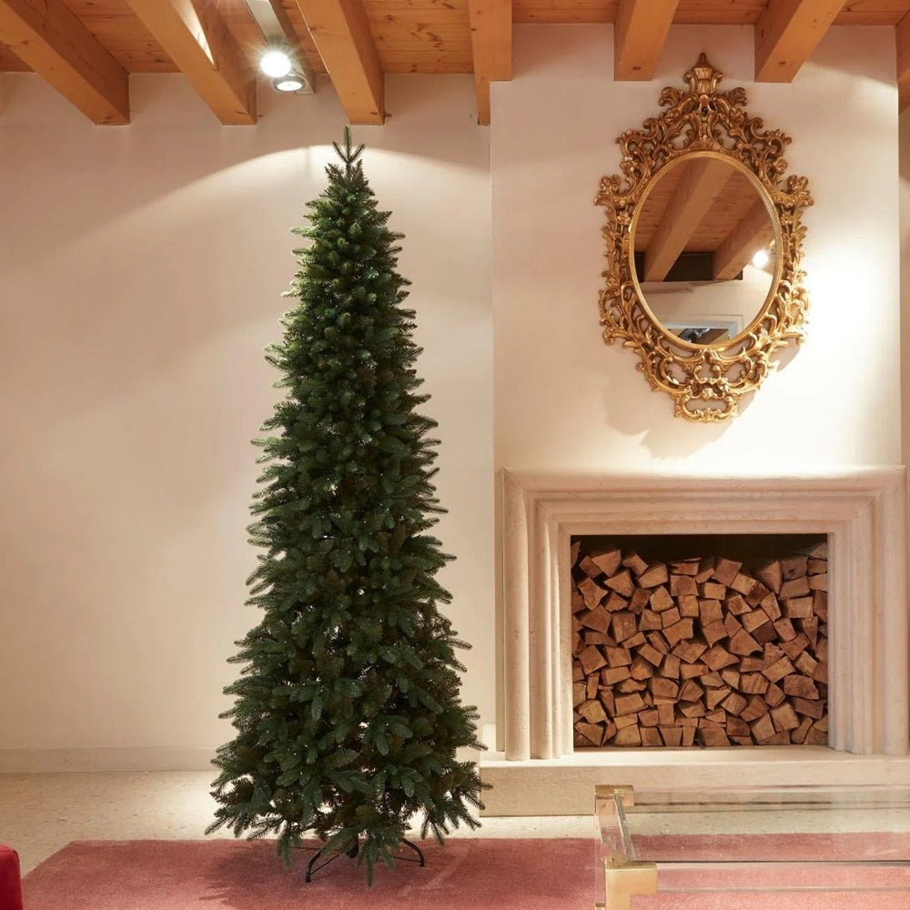 EDG Enzo De Gasperi Albero di Natale Pino Slim Verde H 240 Cm D 85 Cm 1790 Tips