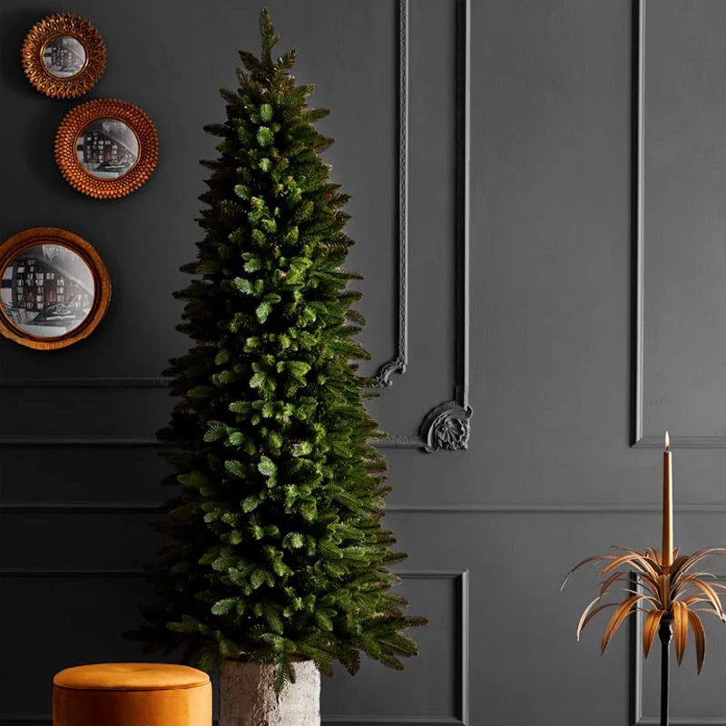 EDG Enzo De Gasperi Albero di Natale Pino Slim Verde H 240 Cm D 85 Cm 1790 Tips