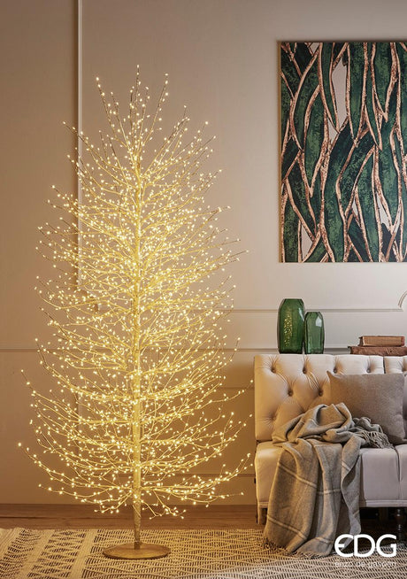 EDG Enzo De Gasperi Faggio Natale con Base 2.700 Led H 210 Cm D 100 Cm Gold