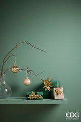 EDG Enzo De Gasperi Palla Natale Vetro Gioiello Righe D 10 Cm Gold 1 Pz