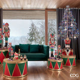 EDG Enzo De Gasperi Base per Albero Natale Soldatino per Pino H 66 Cm D 60 Cm Rosso Oro