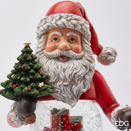 EDG Enzo De Gasperi Wasserkugel Weihnachtsmann Laterne mit LED H 50 cm D 13 cm Grün Rot