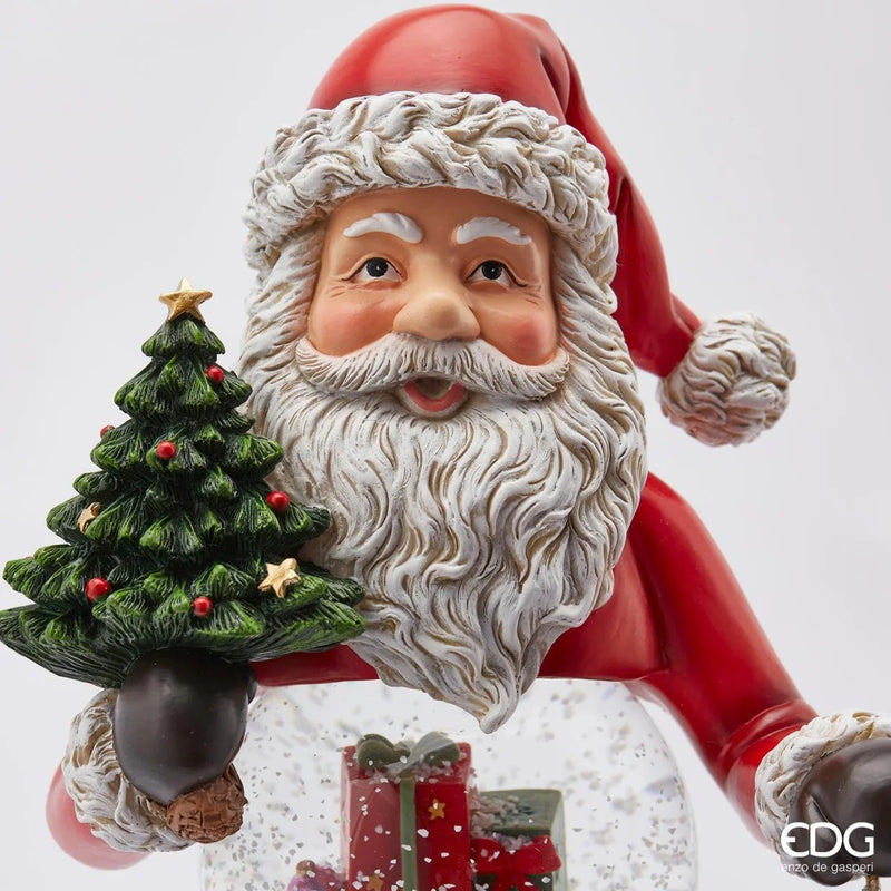 EDG Enzo De Gasperi Wasserkugel Weihnachtsmann Laterne mit LED H 50 cm D 13 cm Grün Rot