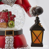EDG Enzo De Gasperi Wasserkugel Weihnachtsmann Laterne mit LED H 50 cm D 13 cm Grün Rot