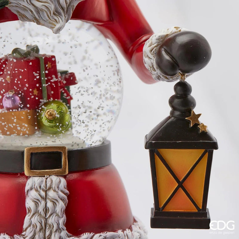 EDG Enzo De Gasperi Wasserkugel Weihnachtsmann Laterne mit LED H 50 cm D 13 cm Grün Rot