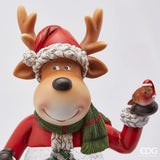 EDG Enzo De Gasperi Sferacqua Renna Weihnachten mit LED H 50 cm D 13 cm Grün Rot