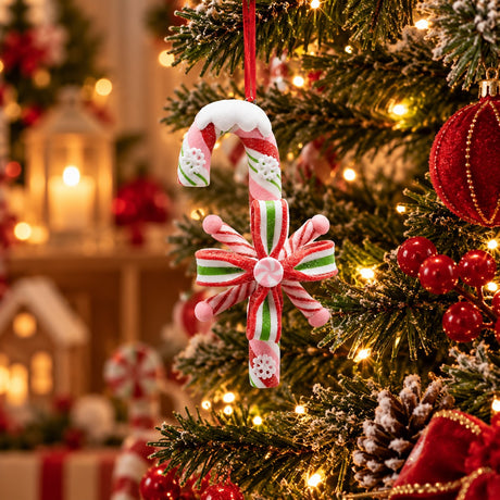 EDG Enzo De Gasperi Weihnachtsdekoration Candy Cane Grün und Rot H12 cm – Weihnachtsschmuck