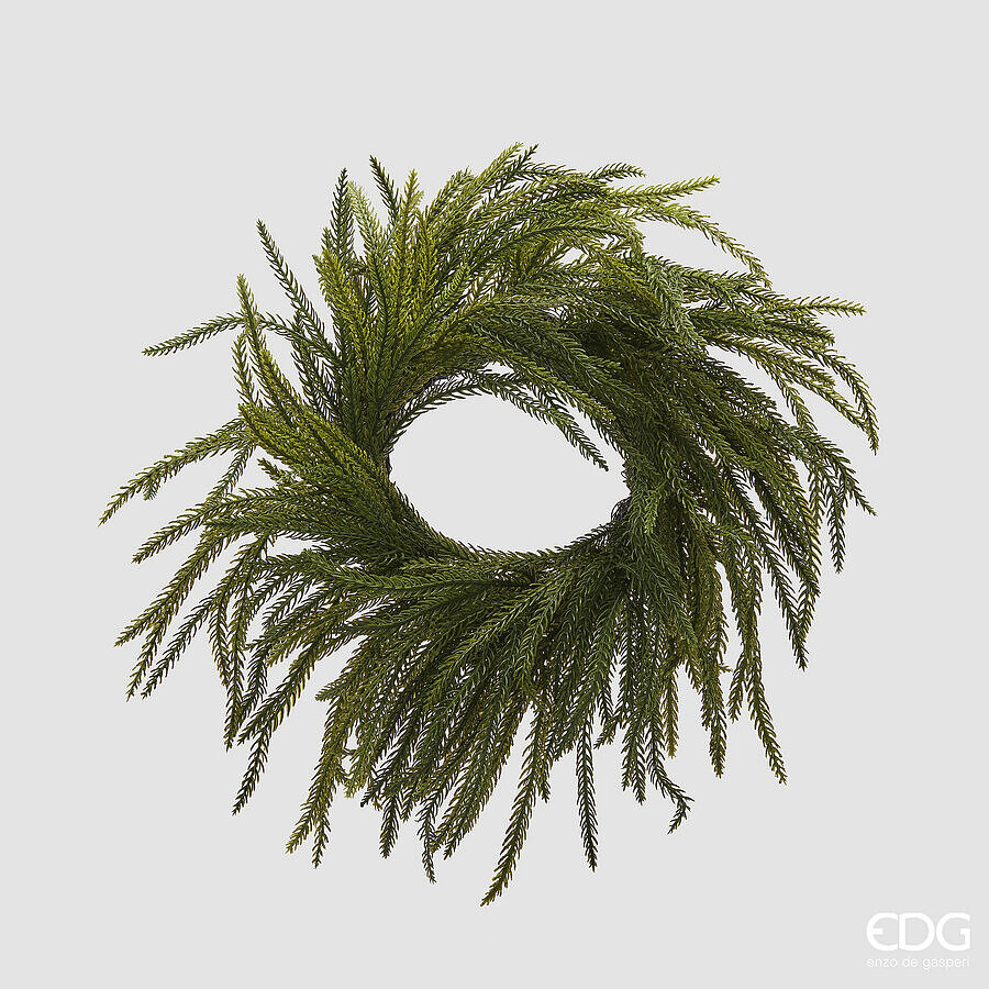 EDG Enzo De Gasperi Weihnachtskranz aus Cryptomeria Grün Ø35 cm – Dekorative Girlande für Türen, Wände und Weihnachtsschmuck