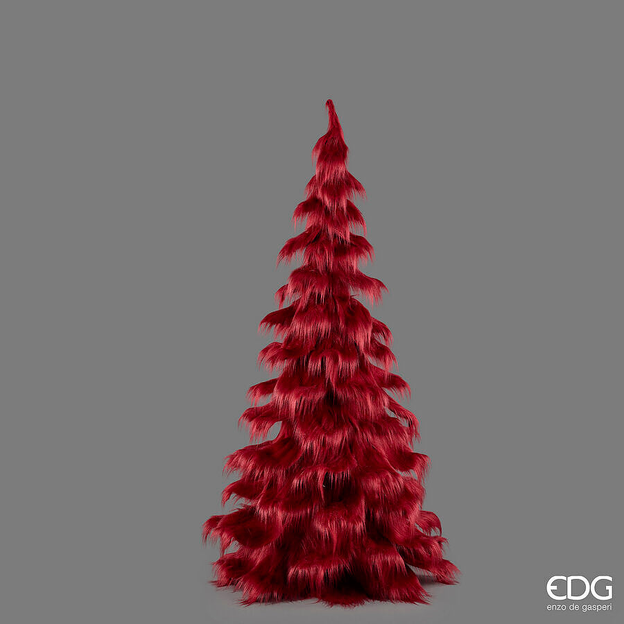 EDG Enzo De Gasperi Pino Furry Burgundy H210 Ø100 cm – Dekorativer Weihnachtsbaum