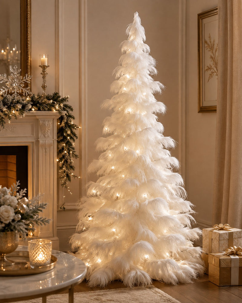 EDG Enzo De Gasperi Pino Natalizio Furry H250 Ø125 cm Weiß – Weihnachtsbaum