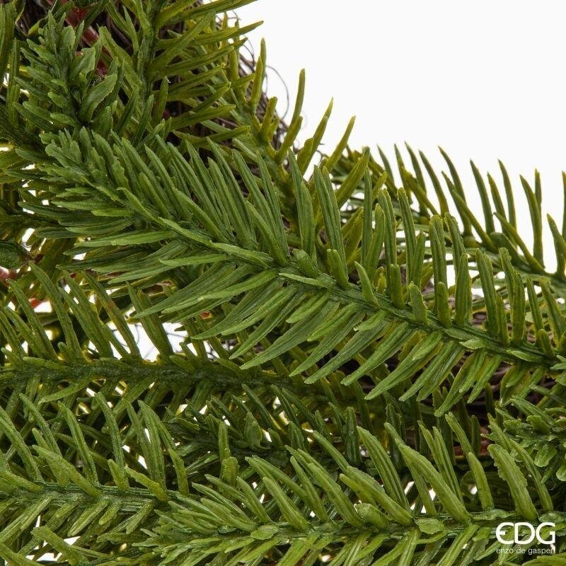 EDG Enzo De Gasperi Corona di Pino con Pigne Green Ø56 cm – Decorazione Artificiale di Natale