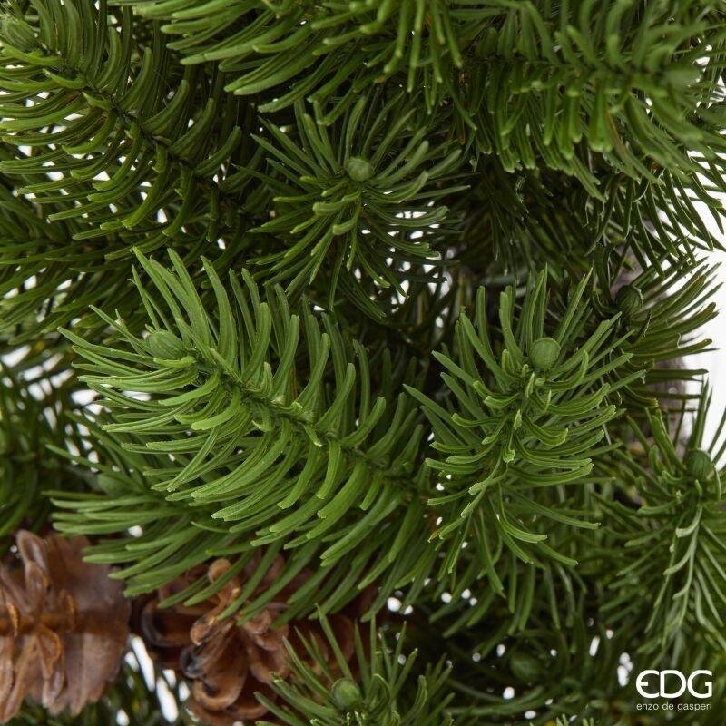 EDG Enzo De Gasperi Corona di Pino con Pigne Green Ø60 cm – Decorazione Artificiale di Natale