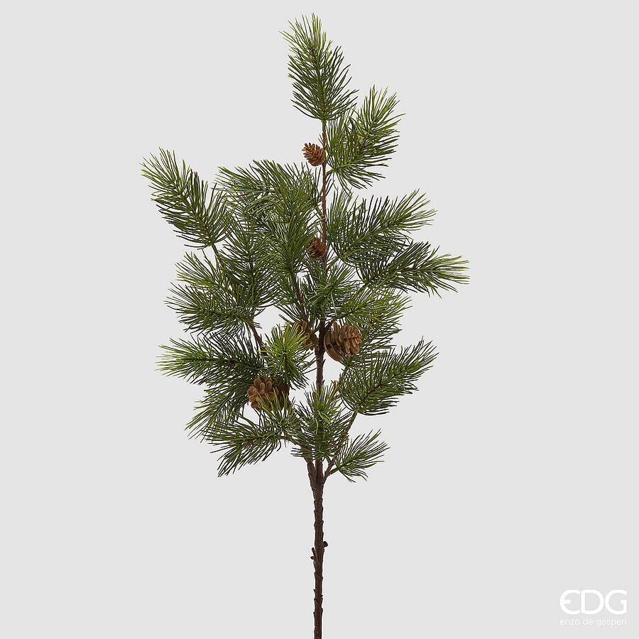 EDG Enzo De Gasperi Ramo di Pino Artificiale con Pigne Green L90 cm – Decorazione di Natale