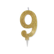 Big Party Candelina Numero 9 Max Cera Sweety Oro Glitter