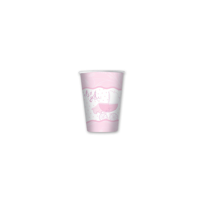 big party big party bicchieri carta its a girl 80 cc cf 8 pz rosa ean 8020834745603