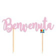 big party big party cake topper italic benvenuta 20 x 15 cm rosa ean 8020834752717