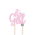 big party big party cake topper italic in carta 12 x 21 cm its a girl rosa ean 8020834757033