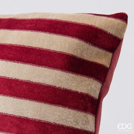 EDG Enzo De Gasperi Cuscino Natalizio a Righe 50x30 cm Bordeaux – Cuscino Decorativo di Natale