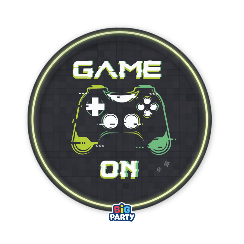 big party big party piatti carta videogame d 18 cm cf 6 pz nero verde ean 8020834765380