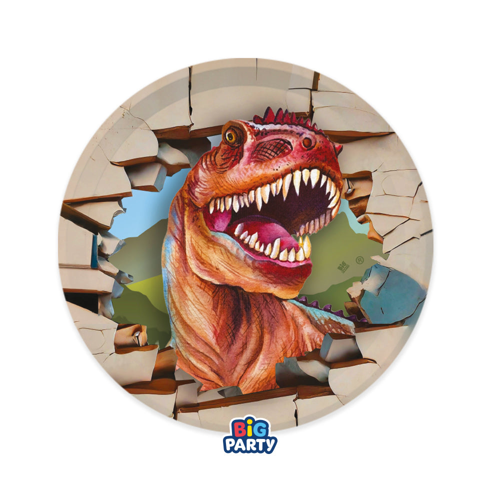big party big party piatti carta d 18 cm dinosaurs cf 6 pz ean 8020834765465