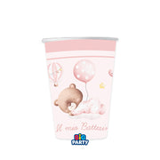 Big Party Papierbecher Taufe Bear 250 Cc 6er Pack Rosa