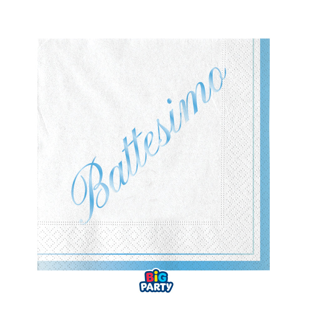 big party big party tovaglioli carta battesimo 25 x 25 cm cf 16 pz celeste ean 8020834767568