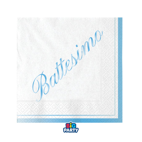 big party big party tovaglioli carta battesimo 25 x 25 cm cf 16 pz celeste ean 8020834767568