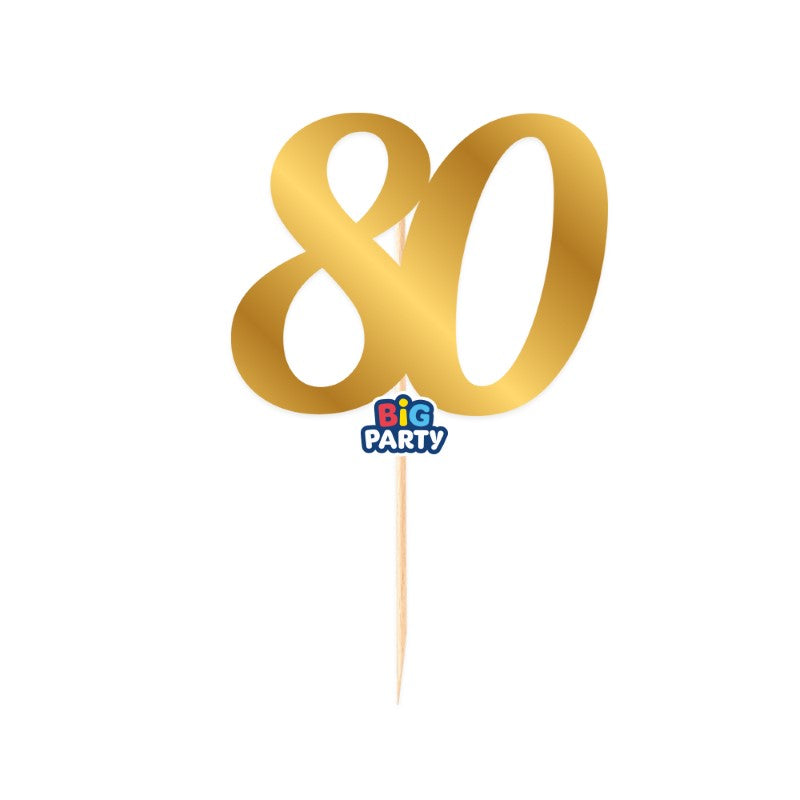 Big Party Mini Cake Topper Nr. 80 Gold Metall