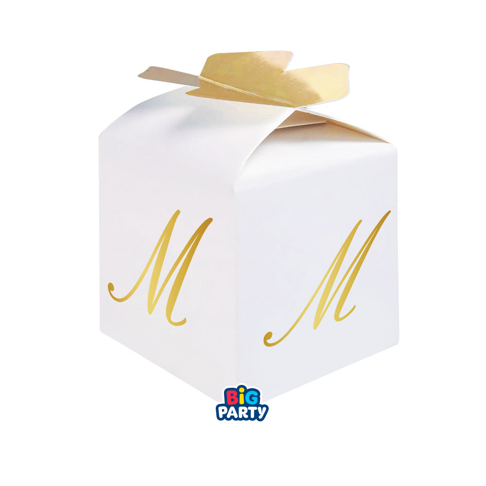 big party big party bomboniera scatoline cubetto fiocco lettera m cf 10 pz ean 8020834768817