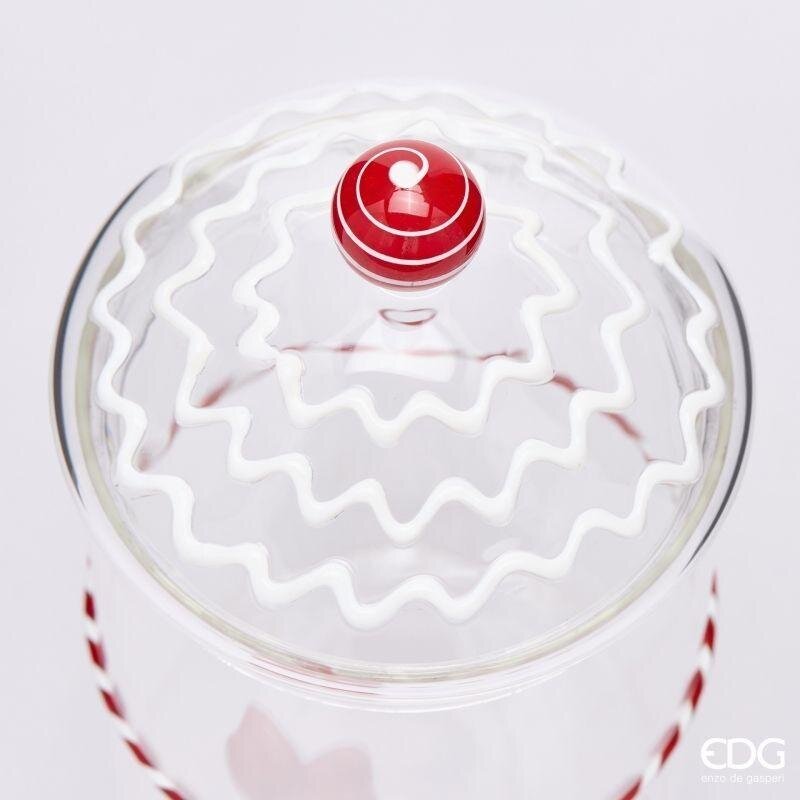 EDG Enzo De Gasperi Behälter Zylinder mit roter Schleife H22 Ø10 cm – Weihnachtsdeko