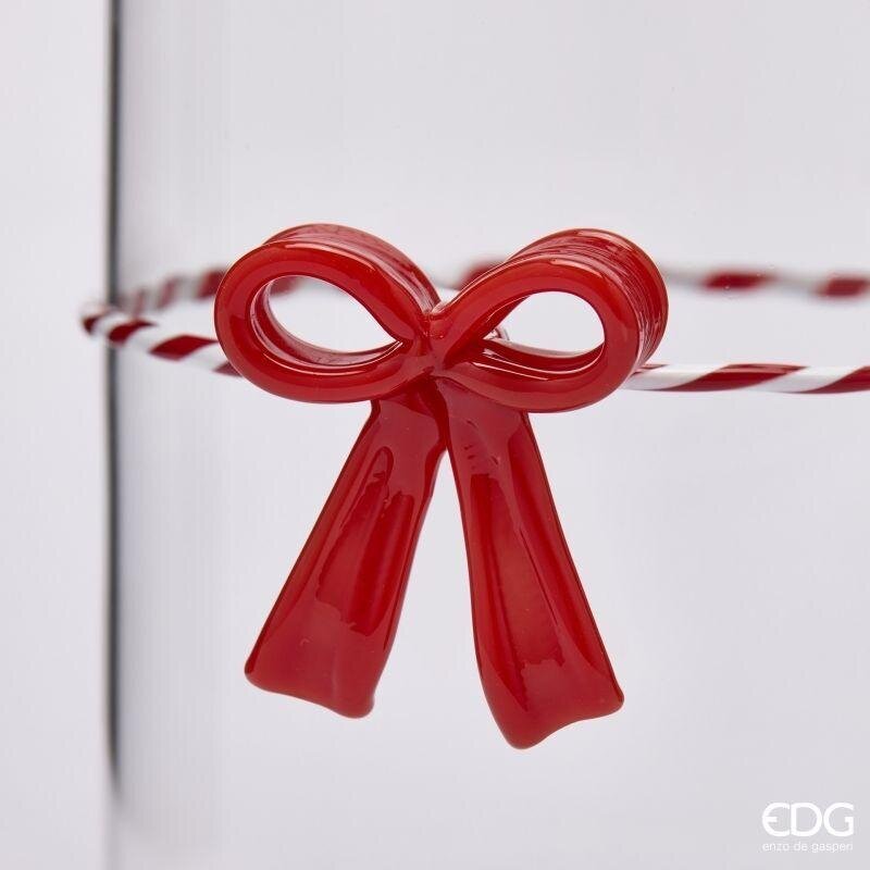 EDG Enzo De Gasperi Behälter Zylinder mit roter Schleife H22 Ø10 cm – Weihnachtsdeko