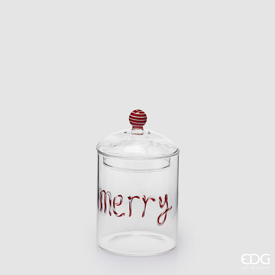 EDG Enzo De Gasperi Behälter Zylinder Merry Christmas Rot H16,5 Ø10 cm – Weihnachtsdeko
