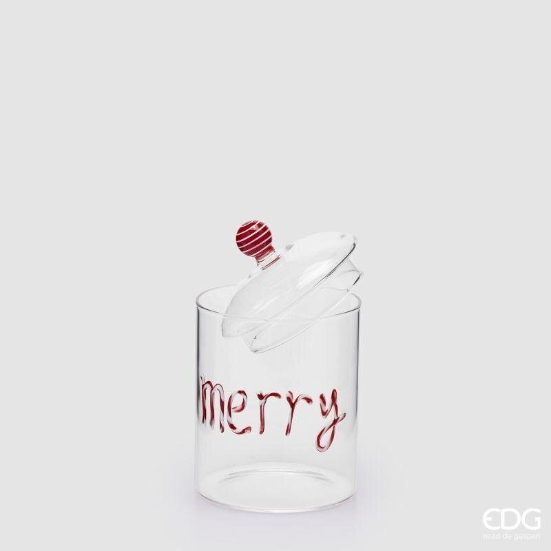 EDG Enzo De Gasperi Behälter Zylinder Merry Christmas Rot H16,5 Ø10 cm – Weihnachtsdeko
