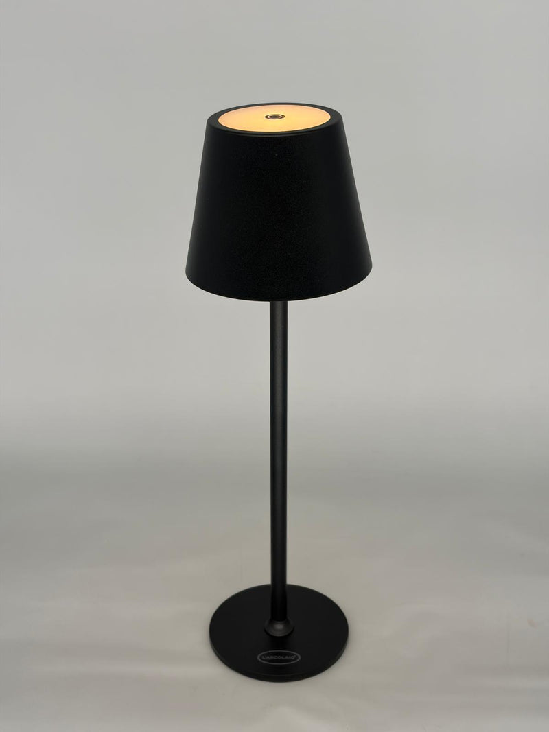 L'Arcolaio LED-Leuchte Touch Wiederaufladbar H 38 cm 10 x 10 cm IP54 Round Pro Schwarz
