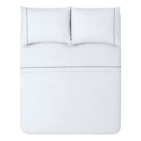 Androni Giocattoli Einzelbett-Bettwäsche-Set einfarbig mit Paspel – Bettlaken-Set mit Zierkante, sortierte Farben, 1 Stk.