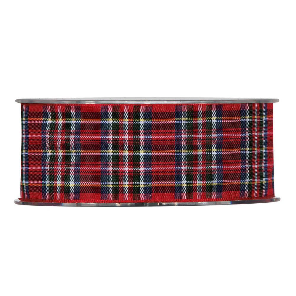 Piovaccari Weihnachtsband Tartan Rot 38 mm x 20 m – Schottisches Dekorationsband für Weihnachtsbaum, Schleifen und Geschenkpakete