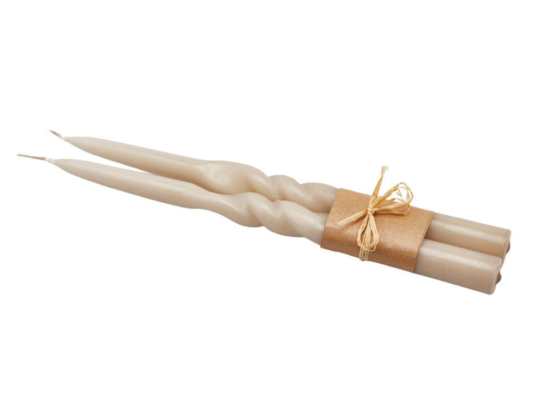 EDG Enzo De Gasperi Set 2 Candele Swirl H30 cm Sabbia – Candele Decorative