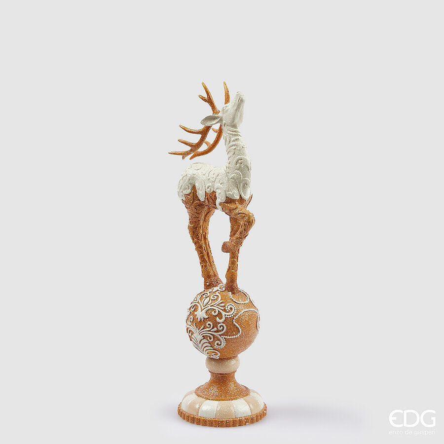 EDG Enzo De Gasperi Weihnachtsdeko Rentier Marzapane H 38 cm Haselnussbraun