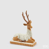 EDG Enzo De Gasperi Decoro Natale Renna Marzapane H 31 Cm L 23 cm L 11,5 Cm Hazelnut
