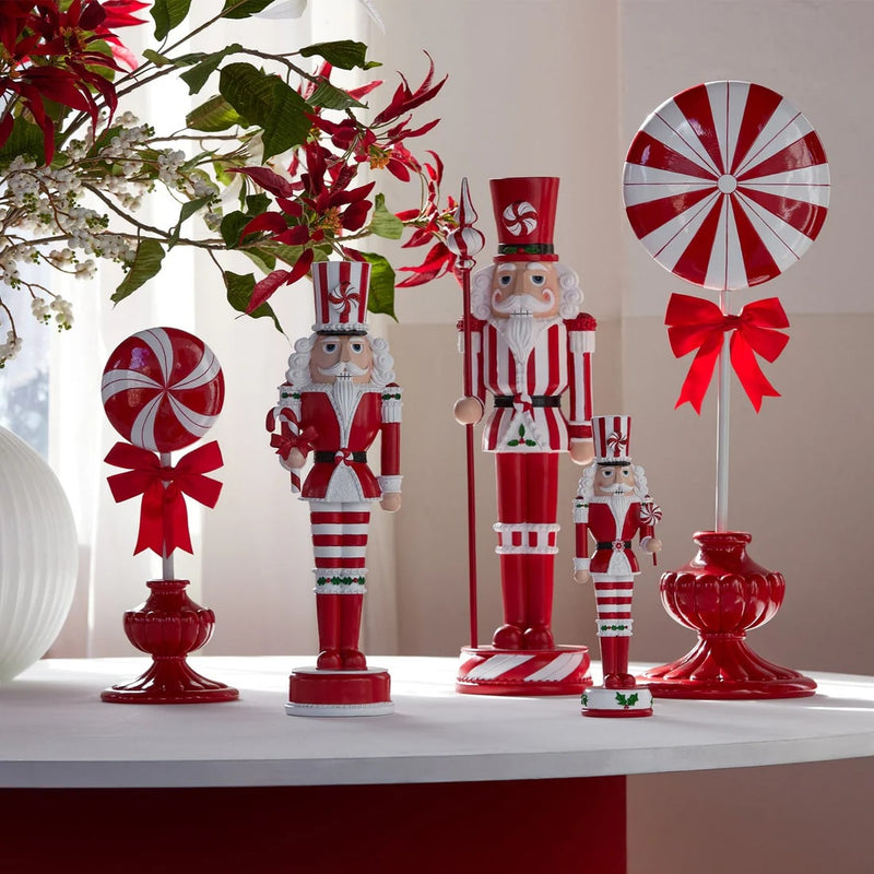 EDG Enzo De Gasperi Weihnachtsdekoration Bonbon Topiary H 71 Cm L 23 Cm L 26 Cm Weiß Rot