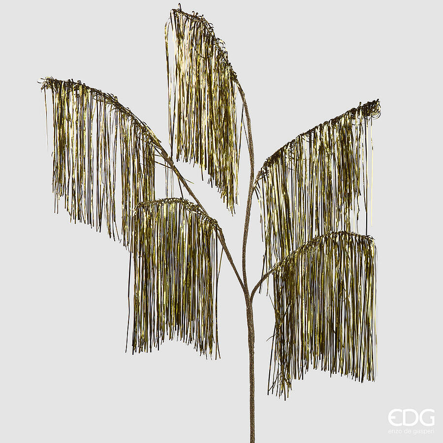 EDG Enzo De Gasperi Weihnachtsdekoration Fransen Ast 5 Äste H 125 cm Gold