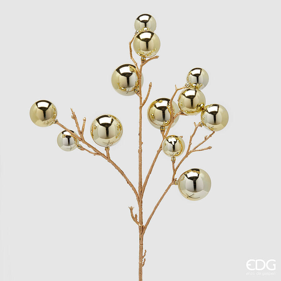 EDG Enzo De Gasperi Decoro Natale PalleMix Ramo X 12 H 53 Cm Gold