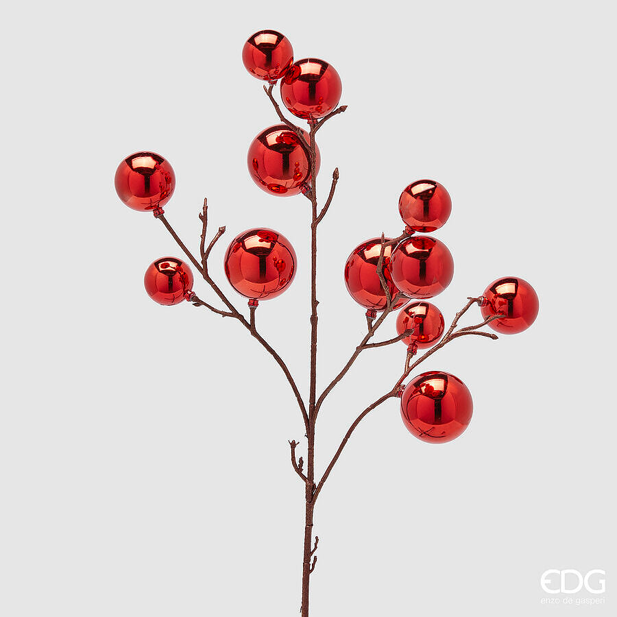 EDG Enzo De Gasperi Decoro Natale PalleMix Ramo X 12 H 53 Cm Red